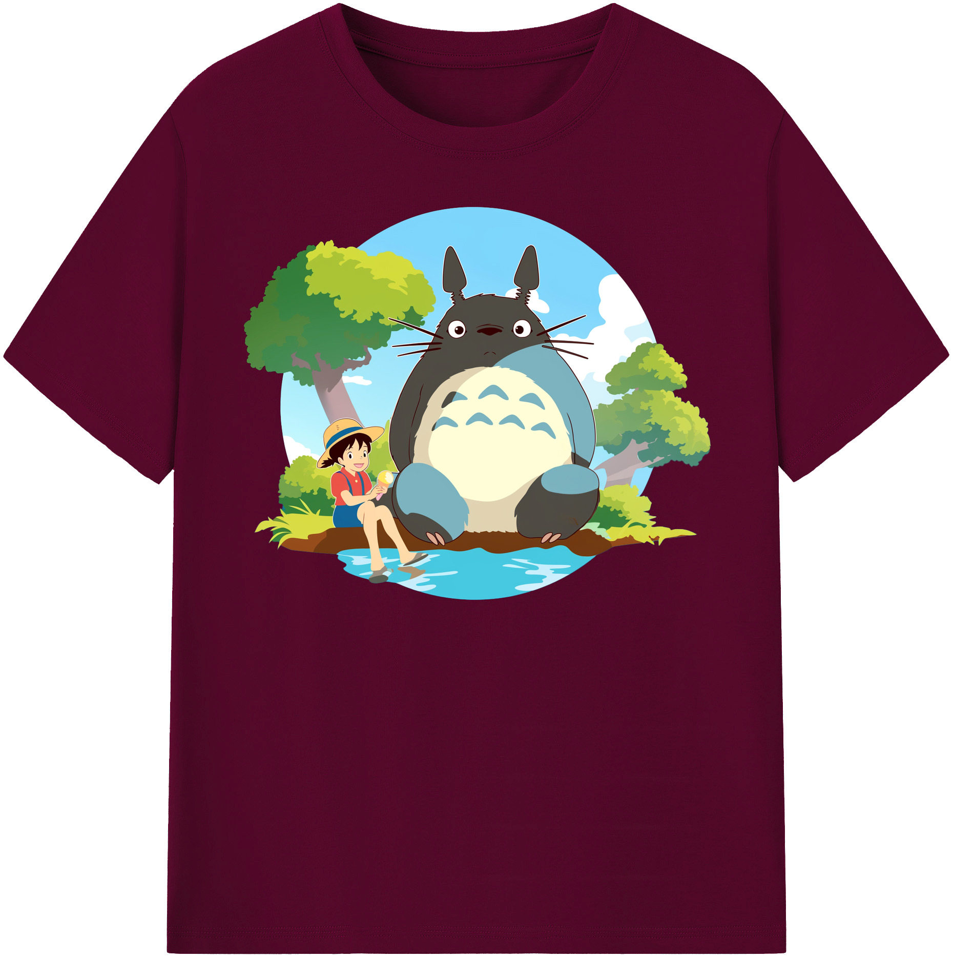 （画像用） となりのトトロ 草壁メイ 草壁サツキ My Neighbor Totoro Satsuki Kusakabe Mei Kusakabe レディースカジュアルプリントTシャツ（綿100％）